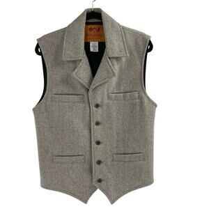 Schaefer Outfitter 805 Vest Mens Medium Gray Wool Blend Western Rodeo USA Made